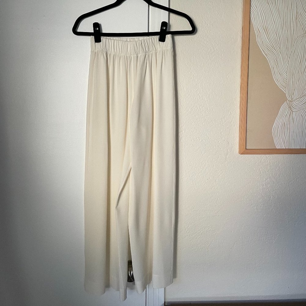Ivory Florence Pant in Silk Crepe Size Small Regular